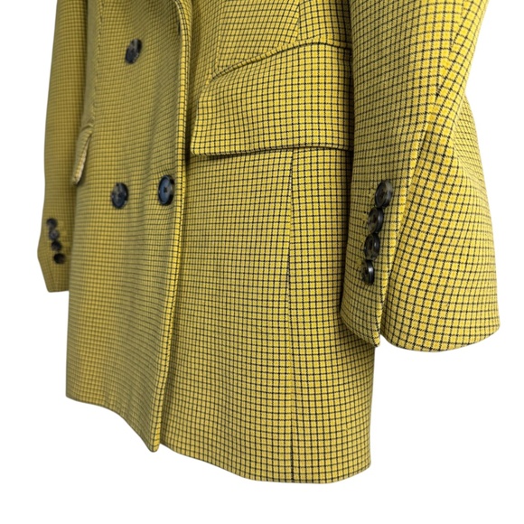 Wilfred (Aritizia) | Margaux Blazer | 00 | Yellow Check Pattern | Double Breast - Picture 11 of 15